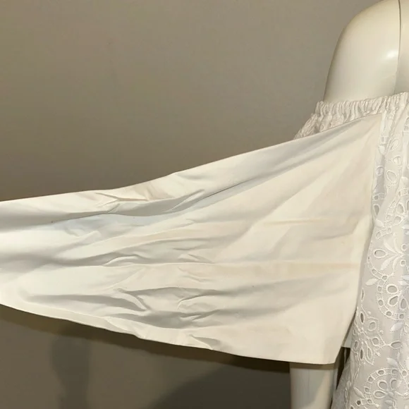 ADEAM Intermix “Wildflower” white eyelet lace off shoulder boho dress 0